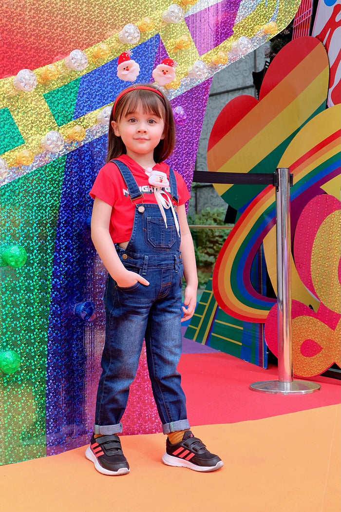 Toddler Adjustable Washed Slim Blue Jeans Overalls