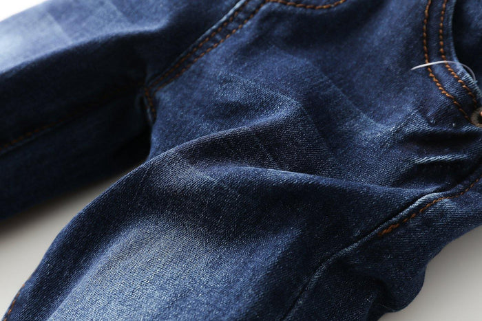 Kidscool Space Baby & Toddler Adjustable Blue Washed Slim Jeans Overalls - Kidscool Space