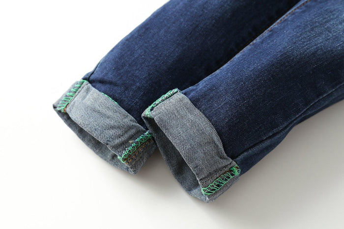 Kidscool Space Baby & Toddler Adjustable Blue Washed Slim Jeans Overalls - Kidscool Space