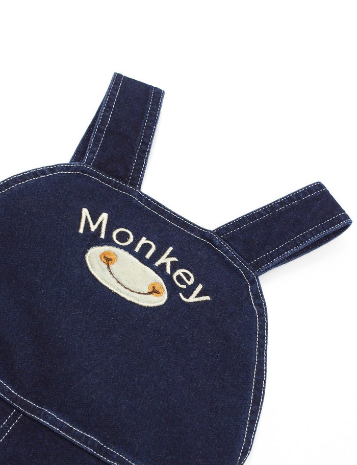 Kidscool Space Baby Cotton 3D Cartoon Monkey Soft Knitted Jeans Overalls - Kidscool Space