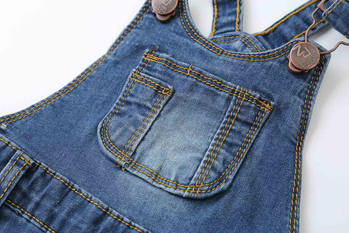 Toddler Rompers Ripped Denim Shortalls