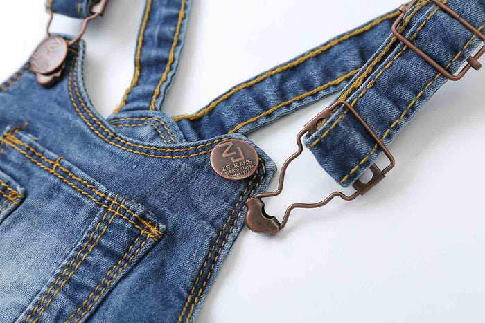 Toddler Rompers Ripped Denim Shortalls