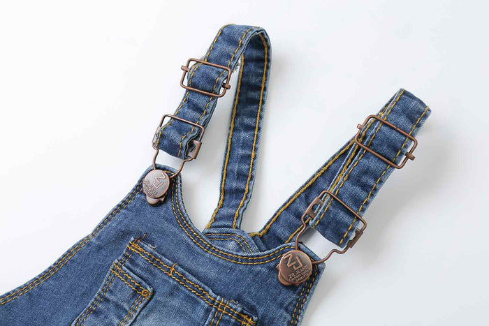 Toddler Rompers Ripped Denim Shortalls
