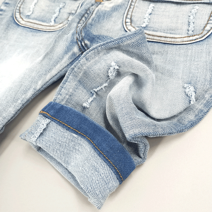 Toddler Washed White Polo Pocketed Overalls Set