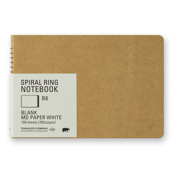 TRAVELER'S Company Blank MD White Paper Spiral Ring Notebook