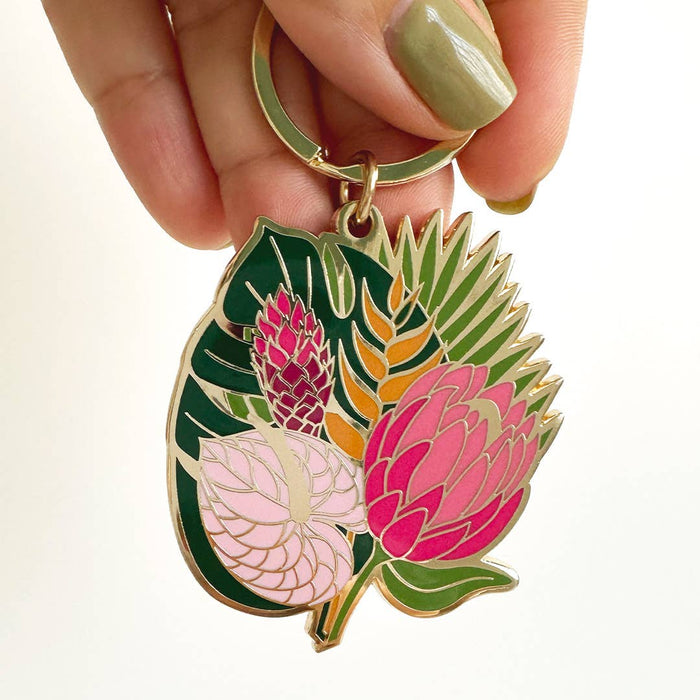 Tropical Bouquet Flower Keychain
