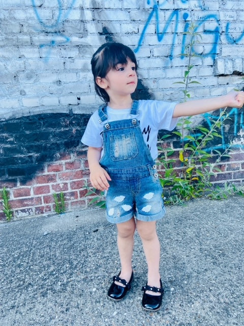 Unisex Baby Cute Embroidered Fashion Jean Pants Denim Overalls