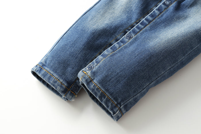 Unisex Baby Kids Toddler Slim Cute Denim Dungaree Jean Overalls