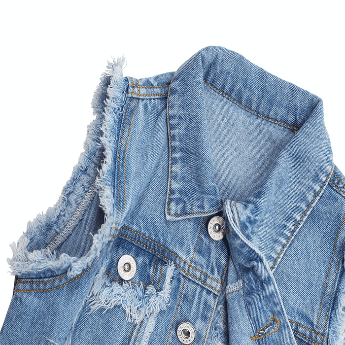Washed Ripped Jean Vest Jacket Denim Vest Tops