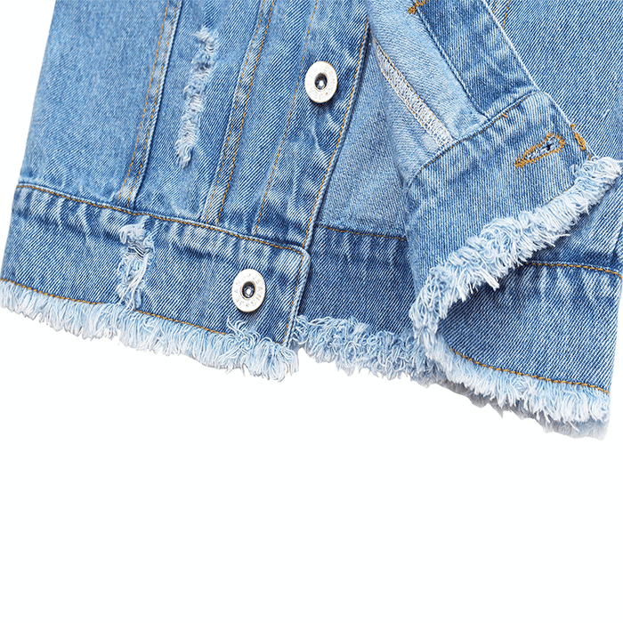 Washed Ripped Jean Vest Jacket Denim Vest Tops