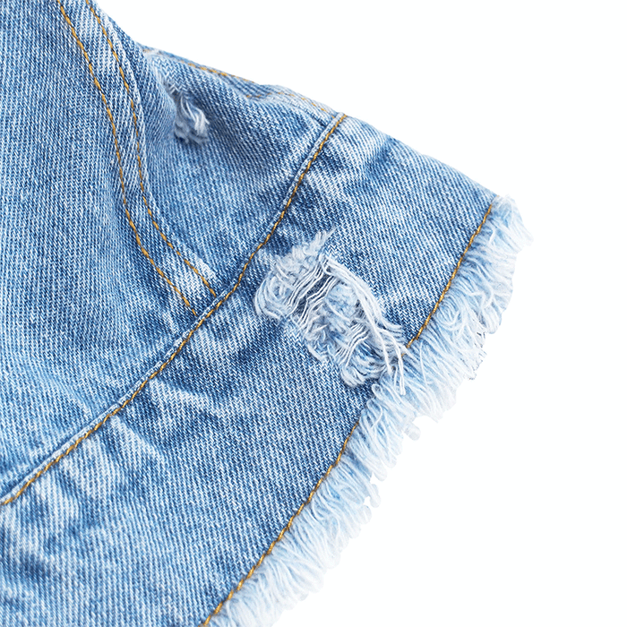 Washed Ripped Jean Vest Jacket Denim Vest Tops