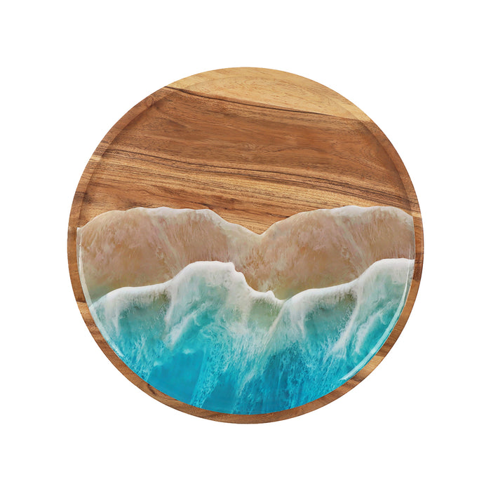 A Wave Acacia Wood Lazy Susan.