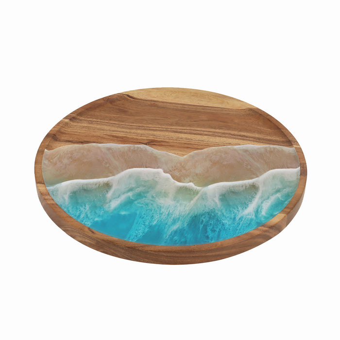 A Wave Acacia Wood Lazy Susan.