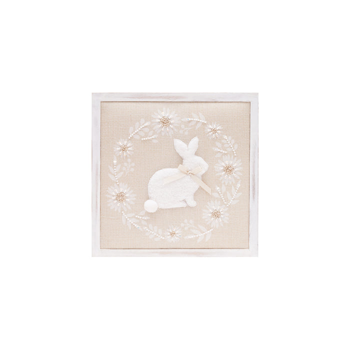 A White Bunny Wreath Shadow Box.