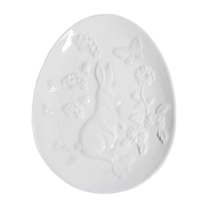 A White Rabbit Toile Shaped Plate.