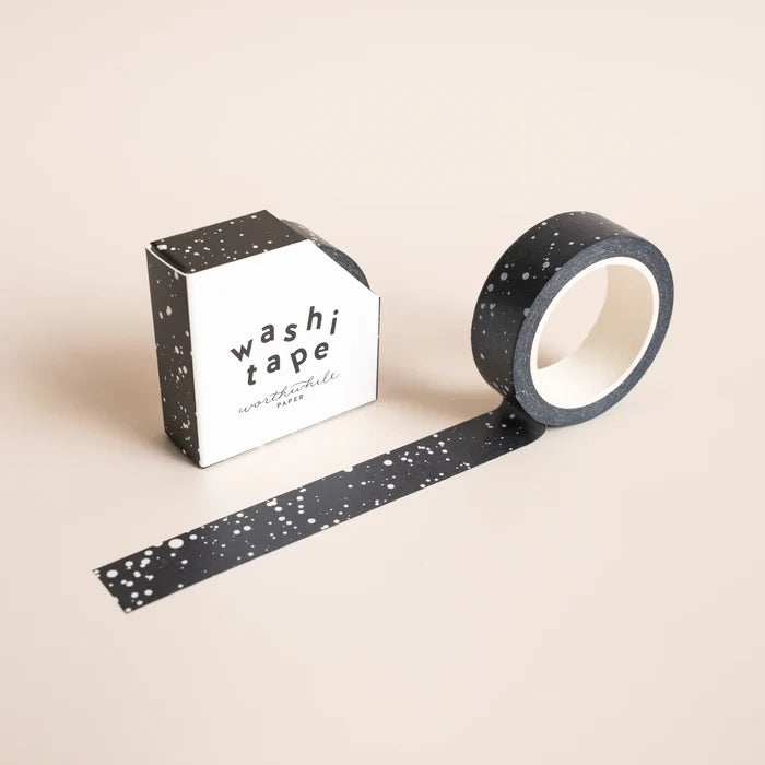 Worthwhile Paper - Splatter Washi Tape - Black & White